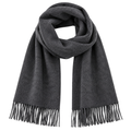 Premium Soft-Touch Fringed Scarf – Charcoal Grey | ULLVEMORA