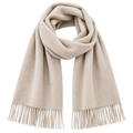 Premium Soft-Touch Fringed Scarf – Light Cream Beige | ULLVEMORA