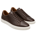 Premium Minimalist Leather Trainers – Dark Chocolate Brown | ULLVEMORA