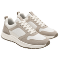 Premium Suede & Mesh Lifestyle Trainers – Ivory & Sand Beige | ULLVEMORA