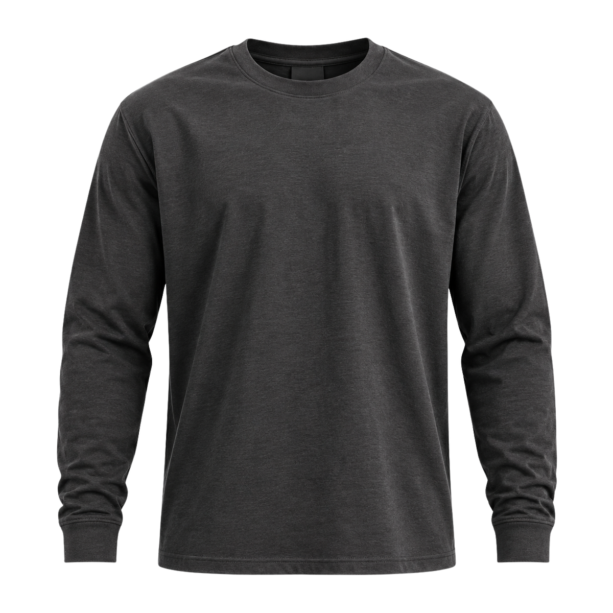 Premium Cotton Long Sleeve T-Shirt – Dark Charcoal Grey | ULLVEMORA